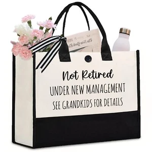 Retirement Gift Tote Bag Funny Canvas Bag for Women Nurse Teacher Mom - Picture 1 of 7