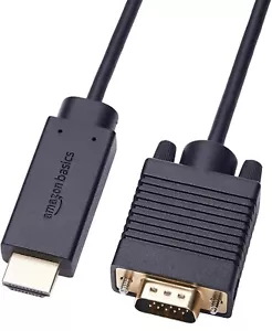 Amazon Basics Cable HDMI a VGA unidireccional, chapado en oro, 6 pies, negro - Picture 1 of 6