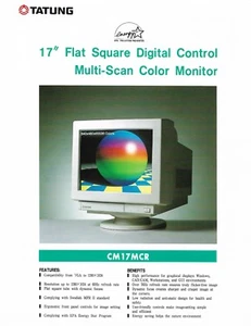 Lote de 2 folletos de volante de 1 pieza monitores de computadora Tatung CM17MCR+ - Imagen 1 de 4