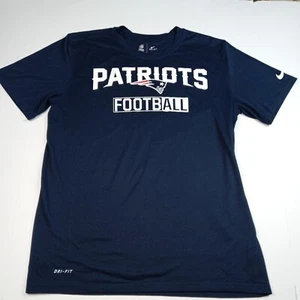 PATRIOTS Football T-Shirt NFL Nike Dri-Fit Graphic Print Men's Size M Dark Blue - Picture 1 of 10
