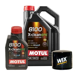 6L Motul 8100 X-CLEAN EFE 5W30 Wix Filter Oil Change Kit For Suburban Sierra G10 - Picture 1 of 1