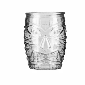 NEW LIBBEY TIKI DOUBLE OLD FASHIONED GLASS 470ml Angry Face Alcohol Drink Bar - Picture 1 of 2
