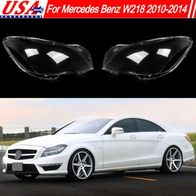 For 2010-2014 Mercedes Benz W218 CLS350 CLS550 Left Right Headlight Lens Cover - Image 1 of 4