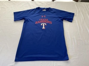 Under Armour Texas Rangers Blue Youth YXL T-Shirt Heat Gear Loose - Picture 1 of 8