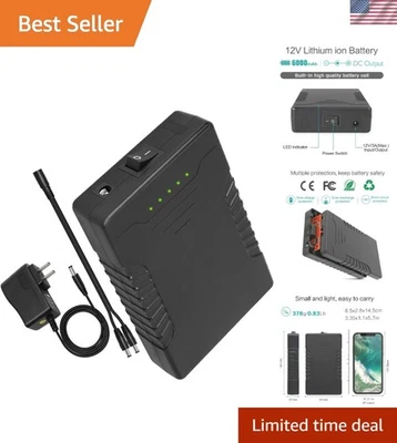 Portable 12V Lithium-ion Battery Pack for LED Strips, Cameras & More - 6000mAh - Image 1 of 4