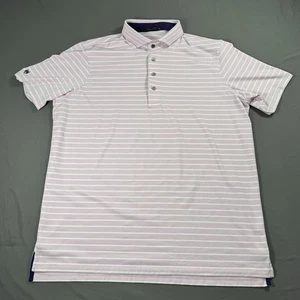 Greyson Polo Shirt Mens XL Pink White Striped Wolf Logo Golf Performance - Picture 1 of 10