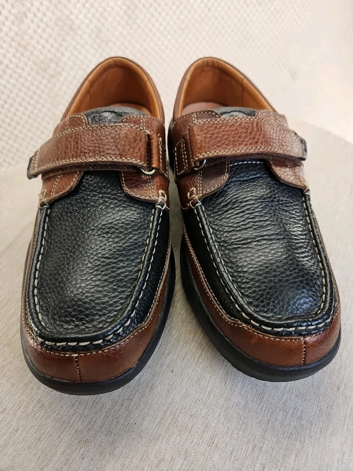 Dr. Mocasines cómodos de cuero de dos tonos muy poco usados duros 2 encontrar cualquier desgaste talla 12W Foto 1 de 4
