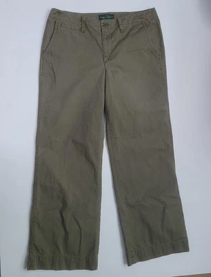Pantalones chinos rectos LRL Lauren Jean Co. Ralph Lauren oliva para mujer 12 Foto 1 de 4