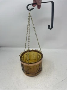 Vintage Princess House Amber Glass Wall Hanging Planter - Picture 1 of 10