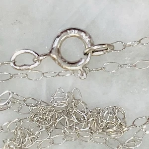 Massive 10K Weißgold Halskette Seil Kette 1mm dünn 0,26gr zierliche kleine Punze 18" - Bild 1 von 8
