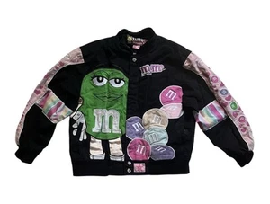 2000s Jeff Hamilton M&M Girls Youth Racing Jacket XL Little Sweetie Coat Black - Picture 1 of 9