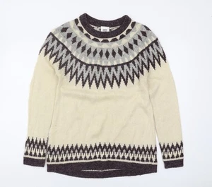 Mama Licious Women's Ivory Geometric Pullover, Size L - Picture 1 of 12