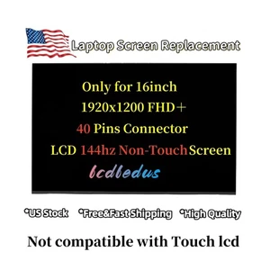 For MSI P/N S1J-AB0A005-I75 N160JME-GTK REV.C2 16" 144Hz LCD Screen FHD Display - Picture 1 of 5
