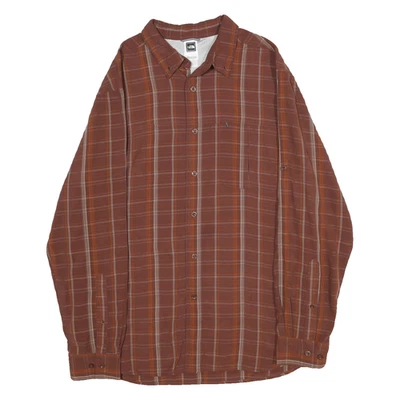 THE NORTH FACE Mens Red & Orange Plaid Shirt L Button-Down Casual Outdoor - Image 1 of 4