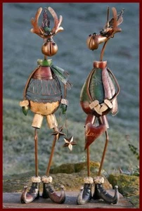 B-WARE Stand Kerzenhalter 2-er Set Teelicht RENTIER Weihnachten Eisen 72 cm ho - Bild 1 von 1