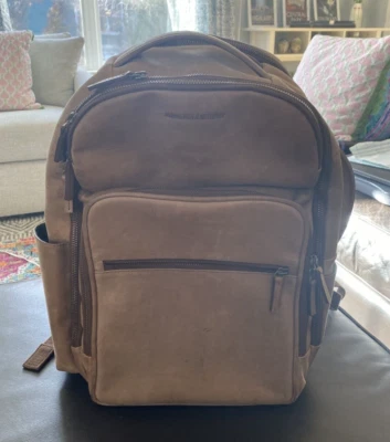 Johnston & Murphy Leather Laptop Backpack Brown - Image 1 of 4