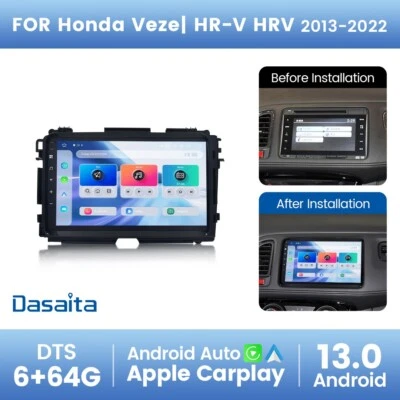 Dasaita Android 13 estéreo de coche para Honda Vezel/HRV 2013-22 inalámbrico CarPlay 4+64G Foto 1 de 4