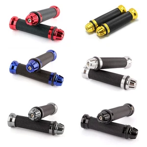 EMPUÑADURAS DE MANO DE GEL DE GOMA UNIVERSALES 7/8" MANILLAR DE MOTOCICLETA BARRA FINAL TAPA ENCHUFE Negro - Imagen 1 de 27