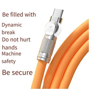Cable Chargeur USB Rotatif en Alliage de Zinc 120W Compatible avec Tous les Sma - Photo 1 sur 15