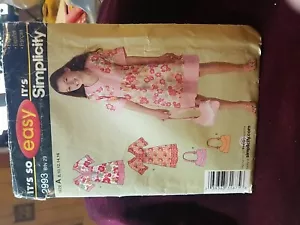 Simplicity 2993 Childs Pullover Dress And Purse Sewing Pattern Size 8-16 Uncut - Picture 1 of 2