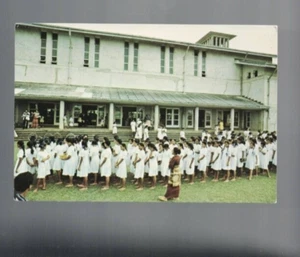 UNUSED UNVINTAGE POSTCARD ,STUDENTS , QUEEN SALOTE COLLEGE , TONGA - Picture 1 of 1