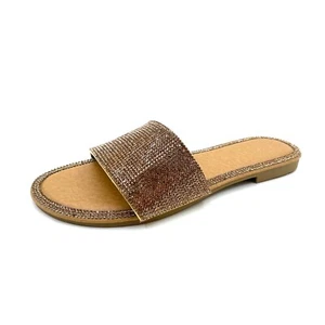 Glaze Women Rhinestone Embellished Slide Sandals - Picture 1 of 22