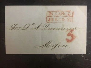 1848 Durango Mexico Letter Cover Stampless - Picture 1 of 4