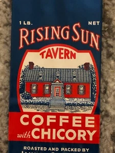 Grocery Coffee Bags Rising Sun Tavern Chicory Lot Set of 3 Vintage Original NOS - Picture 1 of 4