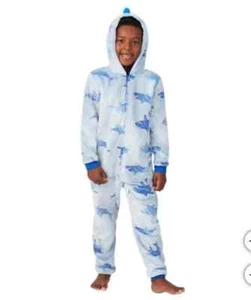 Saint Eve Youth Kids Blanket Sleeper pajama Blue plush Shark - Picture 1 of 5