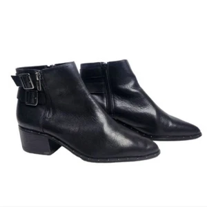 BLEECKER & BOND Georgia Black Leather Ankle Booties Women's 8.5 - Picture 1 of 14
