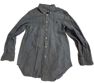 Ralph Lauren Polo Denim 100% Chambray Button Down Shirt Size Boys Medium 10-12 - Picture 1 of 7