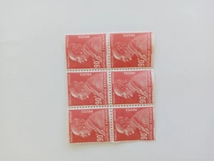 France 1927 Block of 6 90c red Marcelin Berthelot S G no427 Mint Back not good - Picture 1 of 5