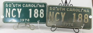 1974 South Carolina License Plates Original PAIR Tag Number NCY 188 - Picture 1 of 2