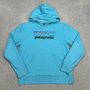Patagonia Jumper Kids 2XL XXL Blue Uprisal Logo Outdoors Hoodie Pullover Youth - Picture 1 of 9