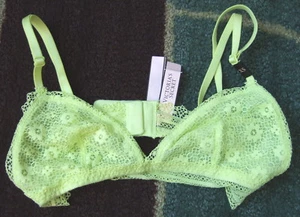 NEW! Victoria’s Secret Bra XS 32dD Bra Lace Sexy YELLOW NO Underwire NWT $20.00 - Picture 1 of 3