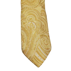 Cravatta collo Donald J Trump giallo/oro paisley filligree seta collezione firmata - Foto 1 di 3