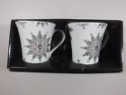 222 Fifth Lace Snowflake Fine China 12 Oz Coffee Tea Latte Cup Mug Set Of 2