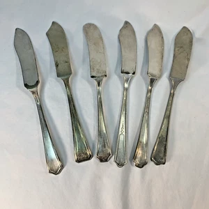 Versilbert Vintage Konvolut 6 Pasteten/ Buttermesser verschiedene Muster Hersteller LESEN - Bild 1 von 13