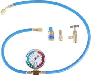 AC Charge Hose with Gauge for R134A, Car HVAC Refrigerant Recharge Kit, Home Air - Picture 1 of 9