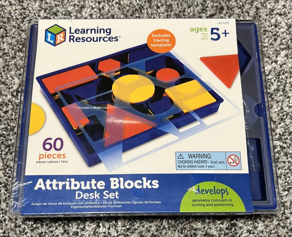 Sealed Brand New Learning Resources Attribute Blocks Desk Set in Tray - Image 1 of 2