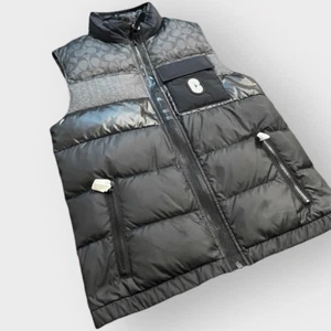 COACH Mens Down Puffer Black Gray Logo Vest size XS New with Tags - Picture 1 of 12