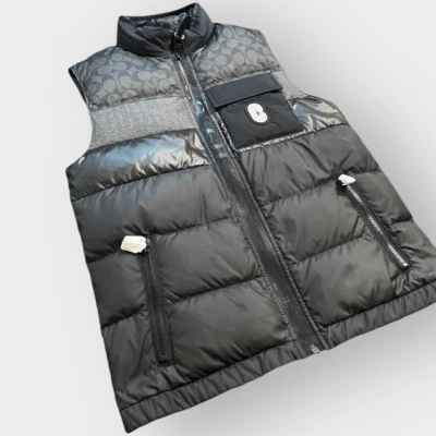 COACH Mens Down Puffer Black Gray Logo Vest size XS New with Tags - Image 1 of 4