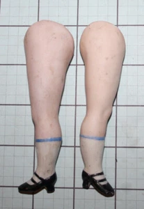 ANTIQUE large porcelain legs for all bisque mignonette doll 4" - 10cm Kestner ? - Picture 1 of 7