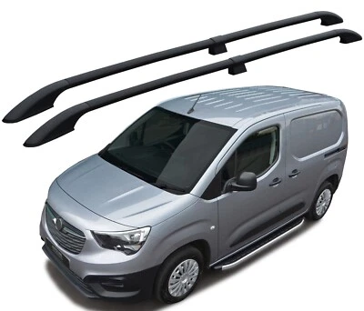 Black Aluminium Roof Bars Side Rails To Fit L1 Vauxhall / Opel Combo E (2019+) - Image 1 of 4