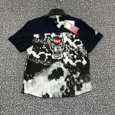 NC State Wolfpack Shirt Youth Small 8-10 Black Adidas Short Sleeve V-Neck New S - Image 1 of 4