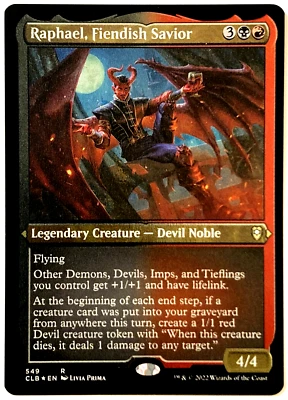 MTG Raphael, Fiendish Savior FOIL ETCHED Commander Legends Baldur's Gate 549 NM - Image 1 of 2