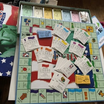 AMERICA IN A BOX Board Game (like Monopoly) Late for the Sky Production Co Rare  - Image 1 of 4