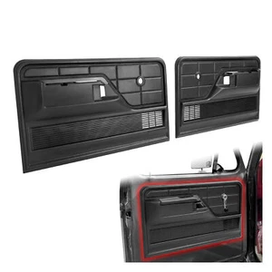 Pair Interior Door Panel Black For Ford F-Series Bronco Truck 1973-1979 - Picture 1 of 18