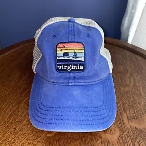 Virginia VA Mesh Hat Cap Adjustable Strap Blue Colorful Embroidered Home Free - Picture 1 of 11