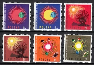 Polen 1965 postfrisch Mi 1606-1611 Sc 1343-1345,1343a-1345a Quiet Sun Year / Space ** - Bild 1 von 2